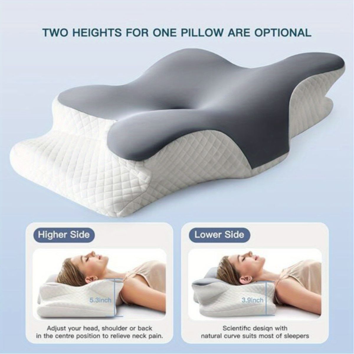 Ergonomic Pillow Memory Foam Pillow Cervical Support Pillow Neck And Shoulder