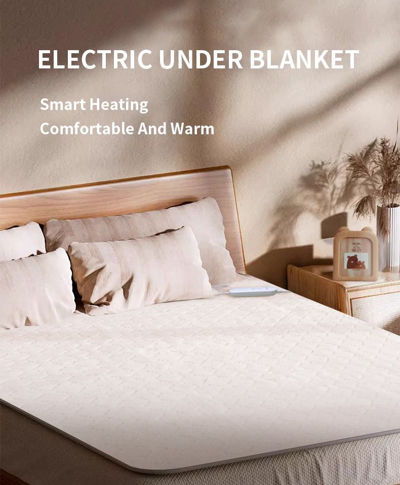 Heated Blanket Electric Throw,4 Heat Settings & 8H Auto Shut-Off Double Helix Fast Heating Electric Blanket,Skin-Friendly Cotton & Non-Slip Design Heated Throw with Overheat Protection - White - Size 55.1*62.9"