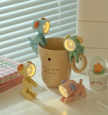 Bendable Animal Night Light 3-Pack – Mini LED Desk Lamp with Warm White Glow | Choose Your Color | Posable Joints for Kids, Students, Bedside & Gifts（blue）| Please choose 3 items to complete your purchase