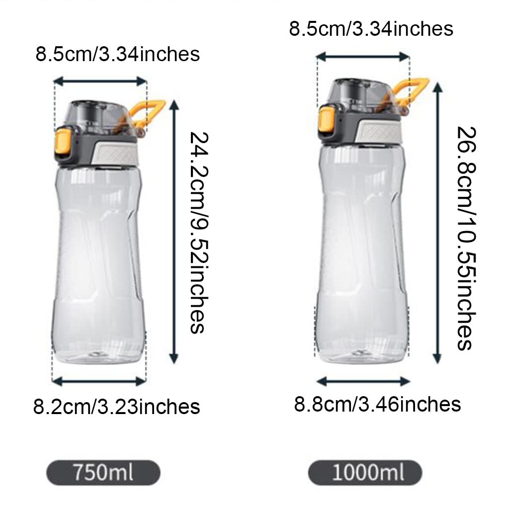 Portable Sport Water Bottle with Handle – Large Capacity Fitness Water Bottle for Gym, Hiking, Cycling, Outdoor Use – BPA-Free & Leak-Proof (Green,750ml)