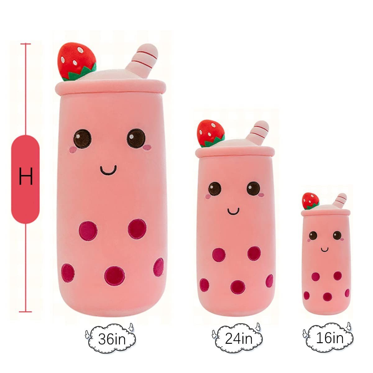 Bubble Tea Plush Pillow Soft Plush Toy Skin-Friendly Pillow Multiple Sizes Cute - Green - Size 43in