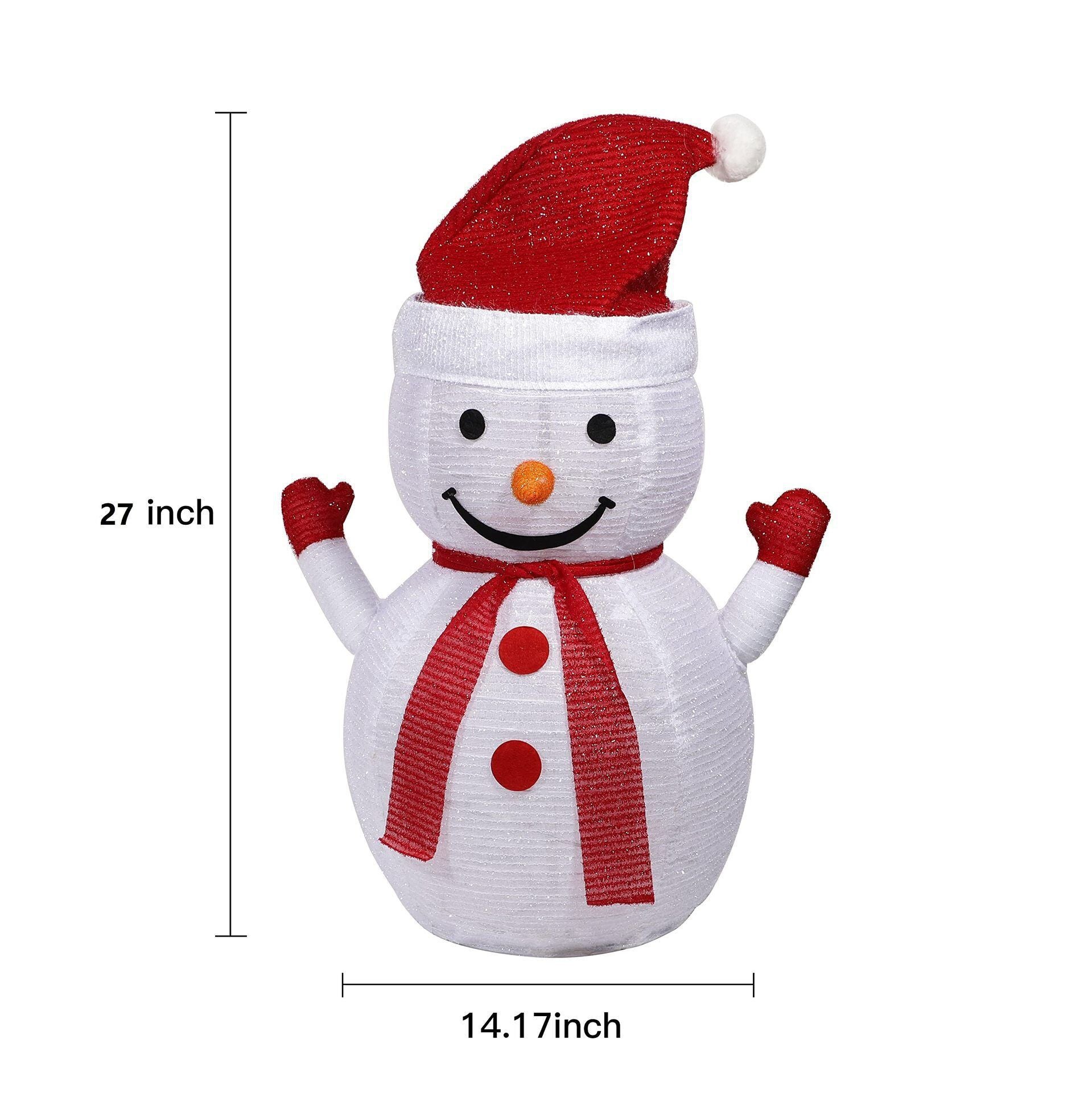 LED Christmas Snowman Lantern Collapsible Pop Up Outdoor Yard Garden Decor Light