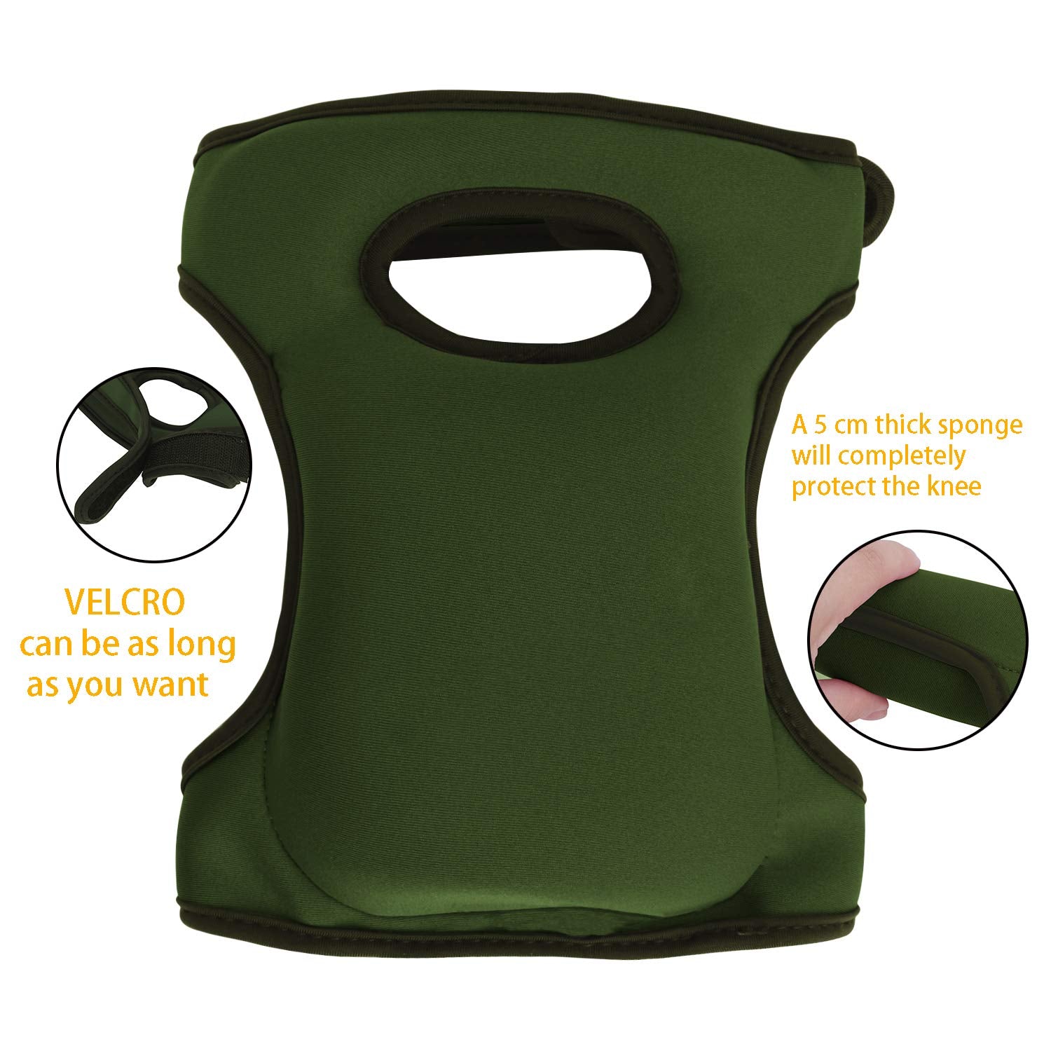 Olive Green Gardening Knee Pads (2-Pack): Ultra-Thick Memory Foam, Adjustable Straps – Ideal for Gardening, Cleaning, Flooring & Work