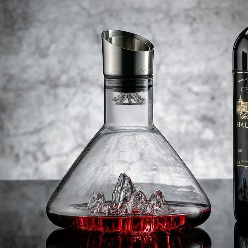1500ML Iceberg Crystal Decanter Handmade Lead-Free Glass Wine