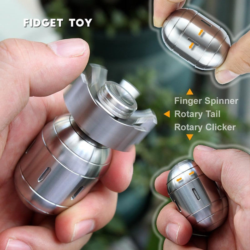 Atomic Bomb Fidget Spinner 3 in 1 EDC Clicker Toy Gift Brass