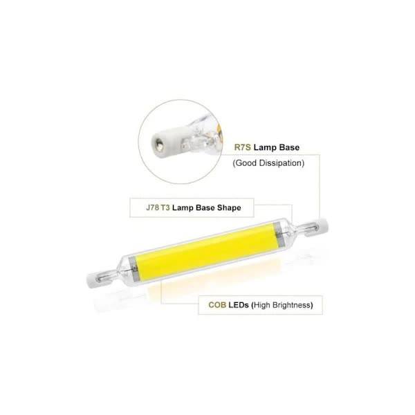 R7S 10W Dimmable LED Bulb Cool White 6000K 78mm J78 Halogen Replacement 360 Degree Beam Angle