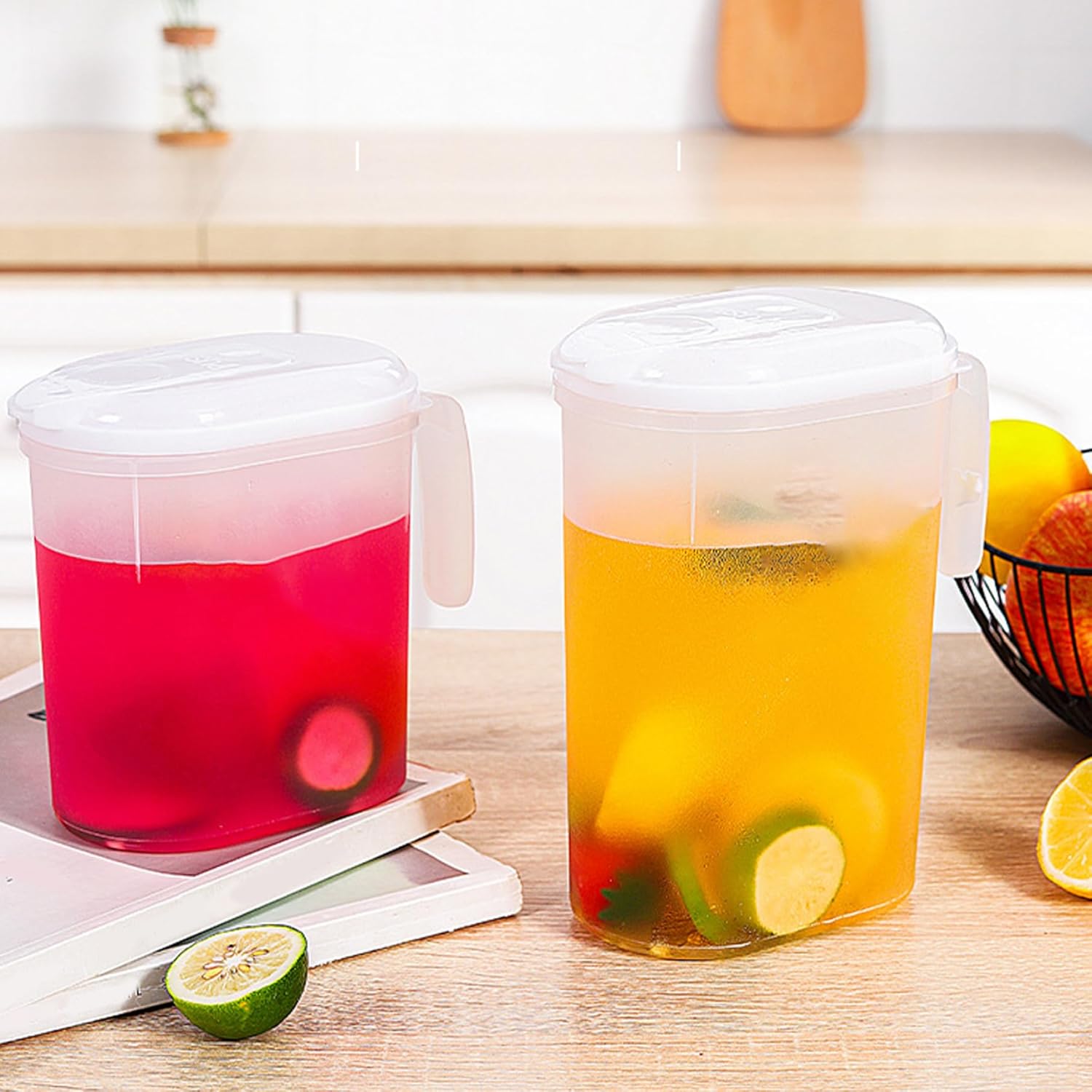 Cooling Water Jug 1.5L 2L Plastic Filter Lid Leak Proof for Juice Iced Tea