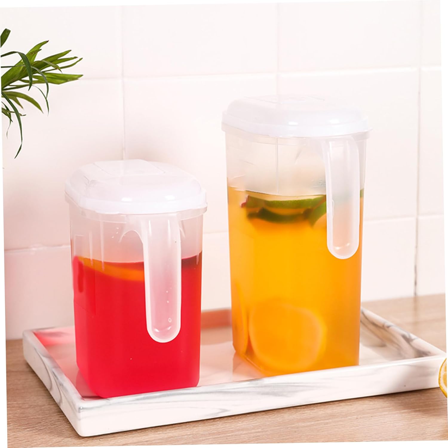 Cooling Water Jug 1.5L 2L Plastic Filter Lid Leak Proof for Juice Iced Tea