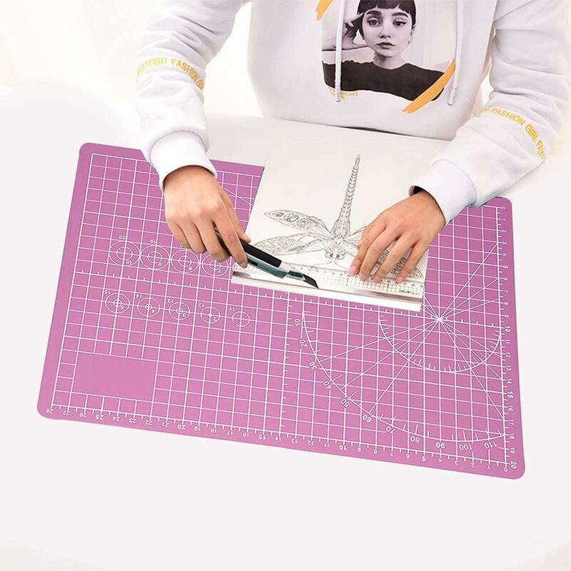 Cutting Mat, Sewing Mat, Cutting Base, Cutting Pads, Self-Healing Cutting Mat, for Fabric, Quilting, Sewing, Scrapbooking (Pink)