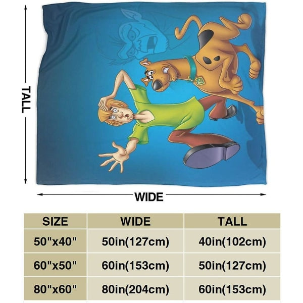 S-coo-by-doo Soft Fleece Blankets for Sofa, Bed, Couch Luxurious Warm Blanket for All Seasons for Teens -x187 50x40in 125x100cm