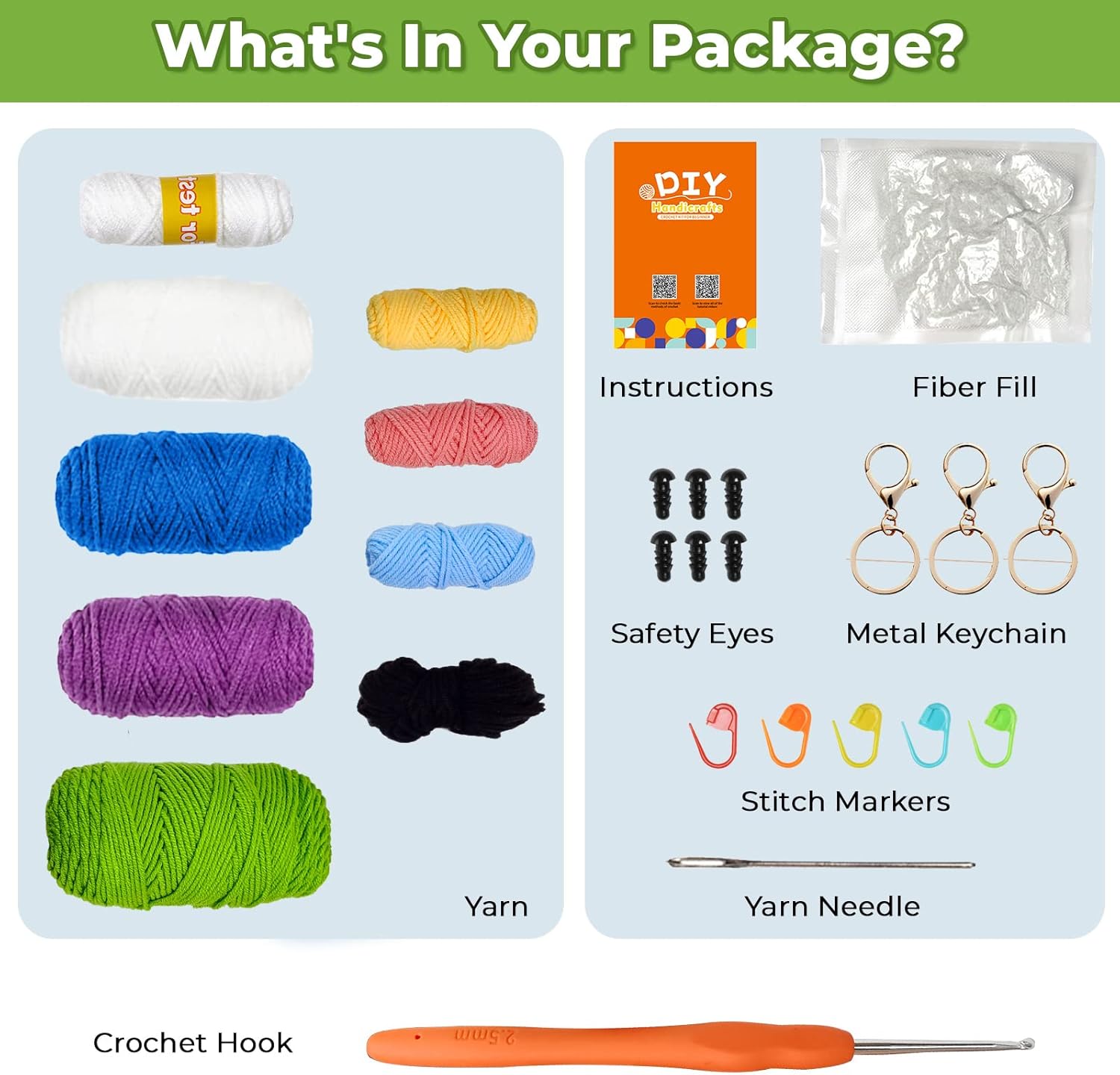 Crochet Kit for Beginners Pattern Animals Owl Penguin Frog with Yarn Hook Accessories