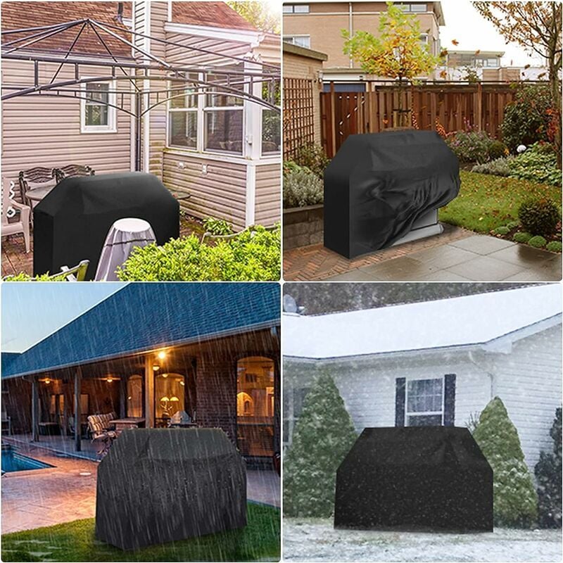 Heavy-Duty Waterproof Grill Cover with Straps and Storage Bag 145x61x117cm