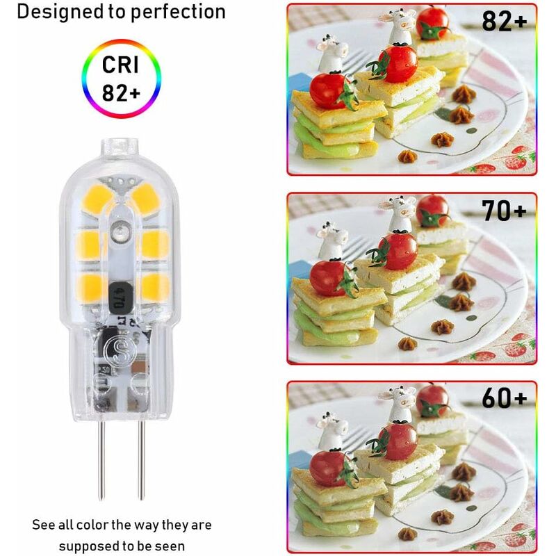 G4 LED Bulb, 5-Pack Warm White 30W Halogen Bulbs Equivalent, 3W G4 LED Bulb Energy Saving For Range Hood Bulbs, Ac/Dc