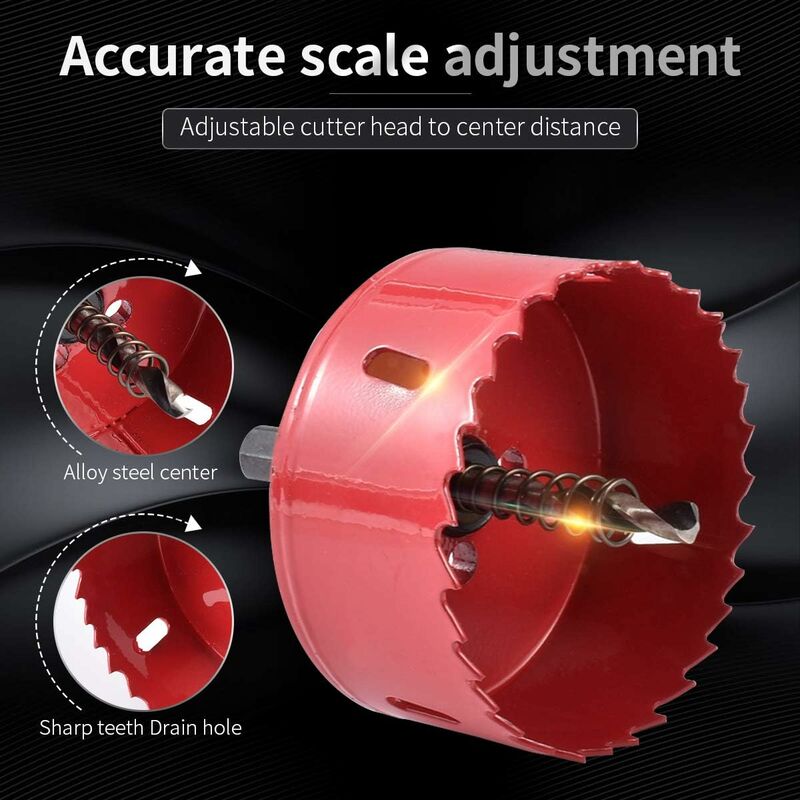 M42 Hss Bi-Metal Hole Saw 105Mm, Hole Saw For Iron, Aluminum, Wood, Drywall, Pipe, Plastic, Fiberboard