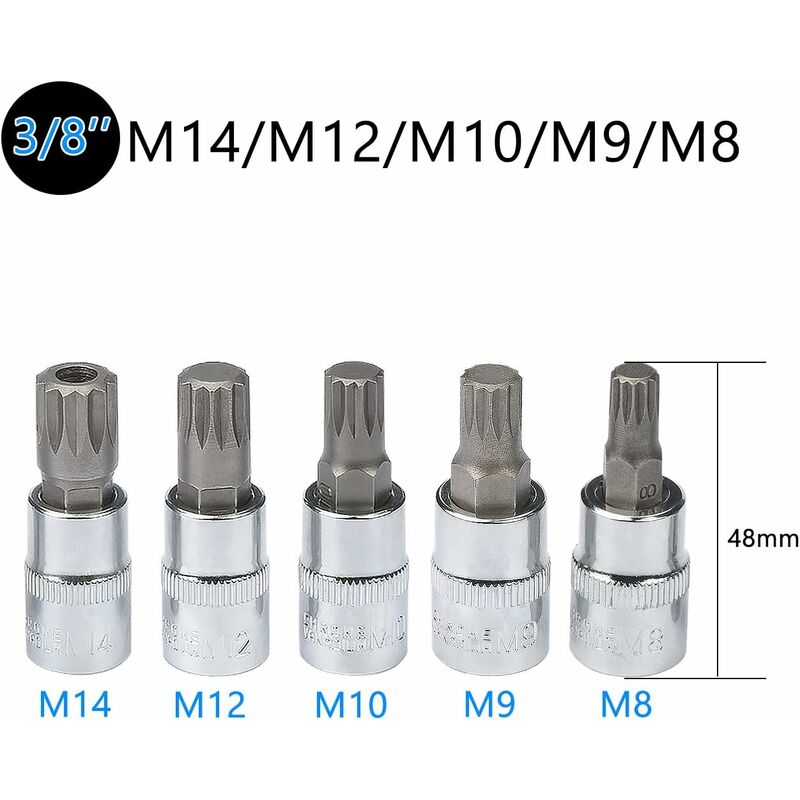10 pcs M4 - M18 Torx Spline Bit Socket Set - Triple Square Socket Set With Storage Case