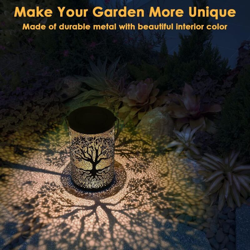 Solar Lantern Outdoor Garden LED Light Waterproof Hanging Patio Decor