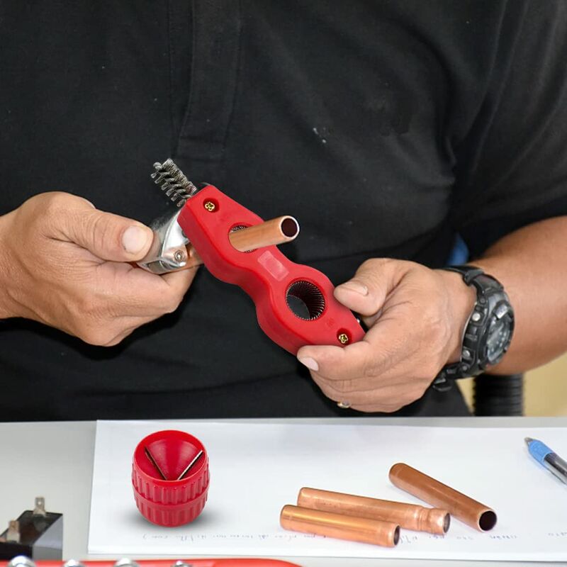 Universal Pipe Deburrer Deburring Rust Brush Deburring Tool Interior And Exterior Multi-Layer Deburrer For Plumbing