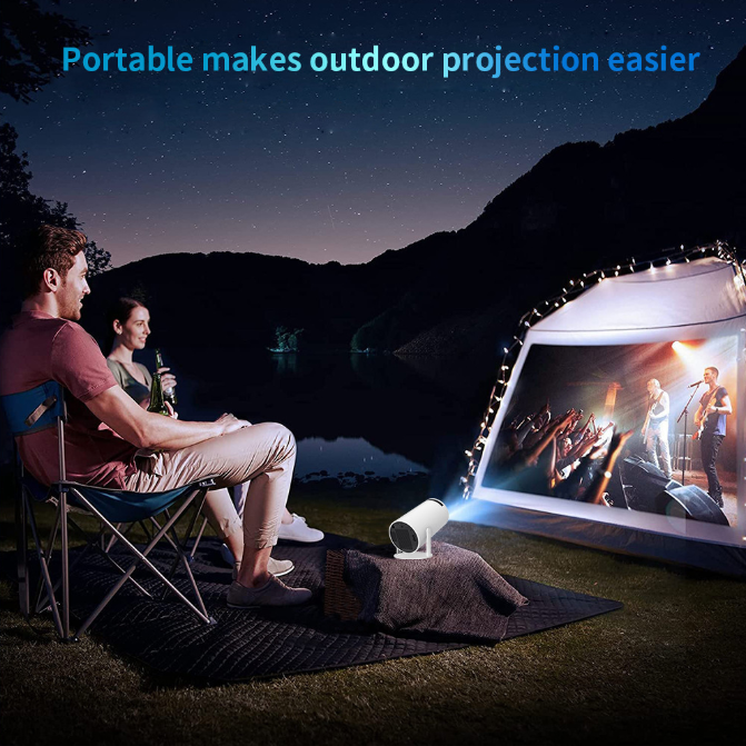 HY300PRO Mini Projector with WiFi and Bluetooth, Portable Projector 720p Support, Auto Keystone, 180 Degree Rotation, Smart Proyector for Home Outdoor