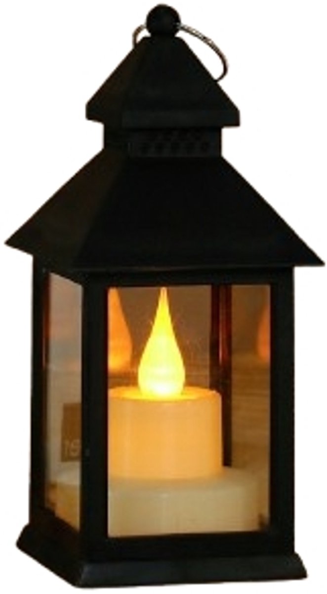 Black Lantern Set 2 Pack LED Decorative Outdoor Table Hanging Lights