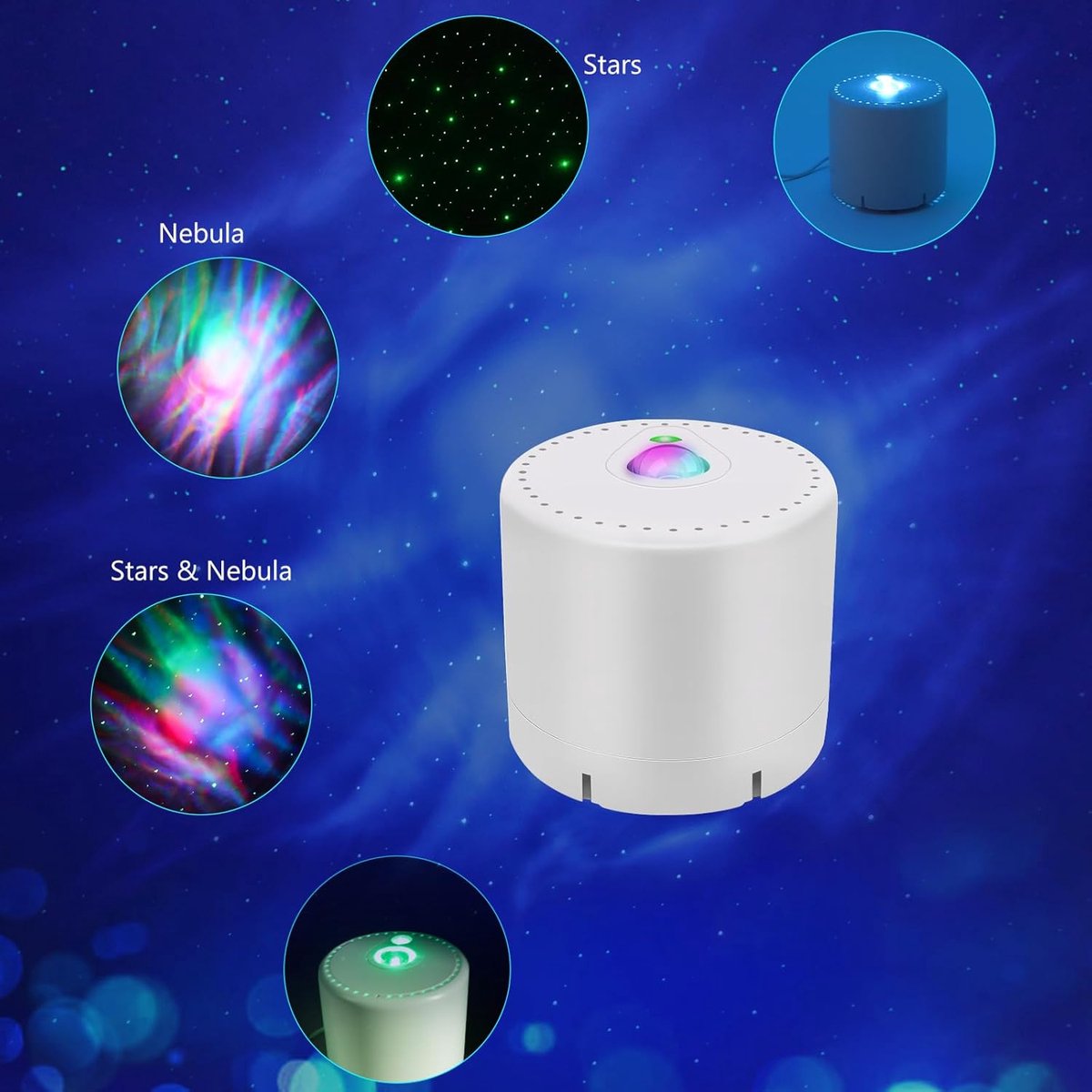 Projector - Starry Sky Projector - Starry Sky Lamp - Night Light Projector - With adjustable speed and brightness - With remote control - For decorating bedrooms, children's rooms, and adults' rooms