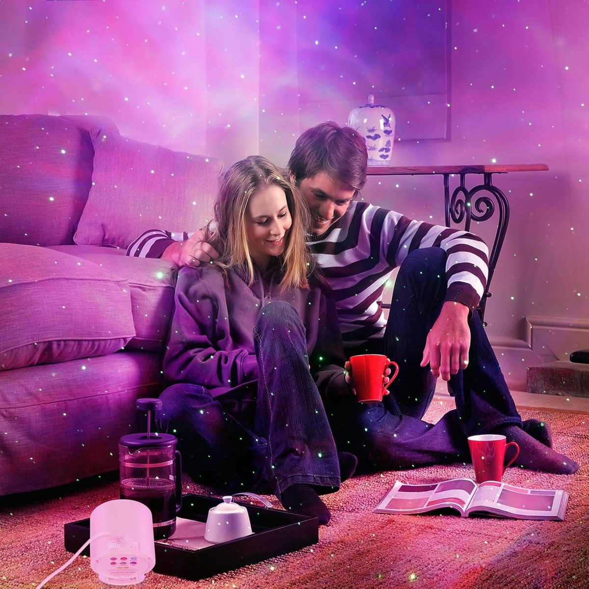 Projector - Starry Sky Projector - Starry Sky Lamp - Night Light Projector - With adjustable speed and brightness - With remote control - For decorating bedrooms, children's rooms, and adults' rooms