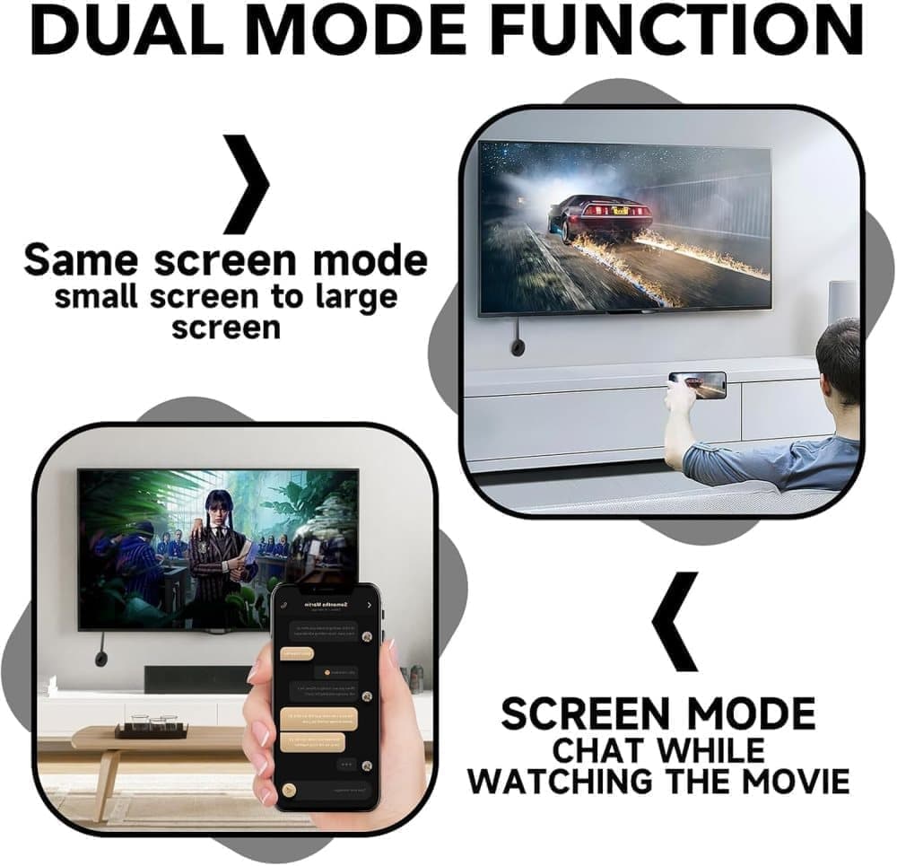 Wireless HDMI Dongle 1080p Media Streamer, Black, Compatible with Home Theater TV and Projector