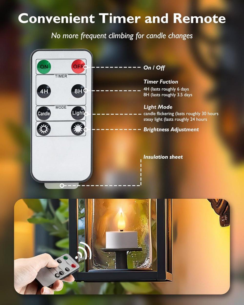 4 Rechargeable LED Heat Lights with Remote and Timer, Compatible with Oral-B and Philips, Includes Charging Station
