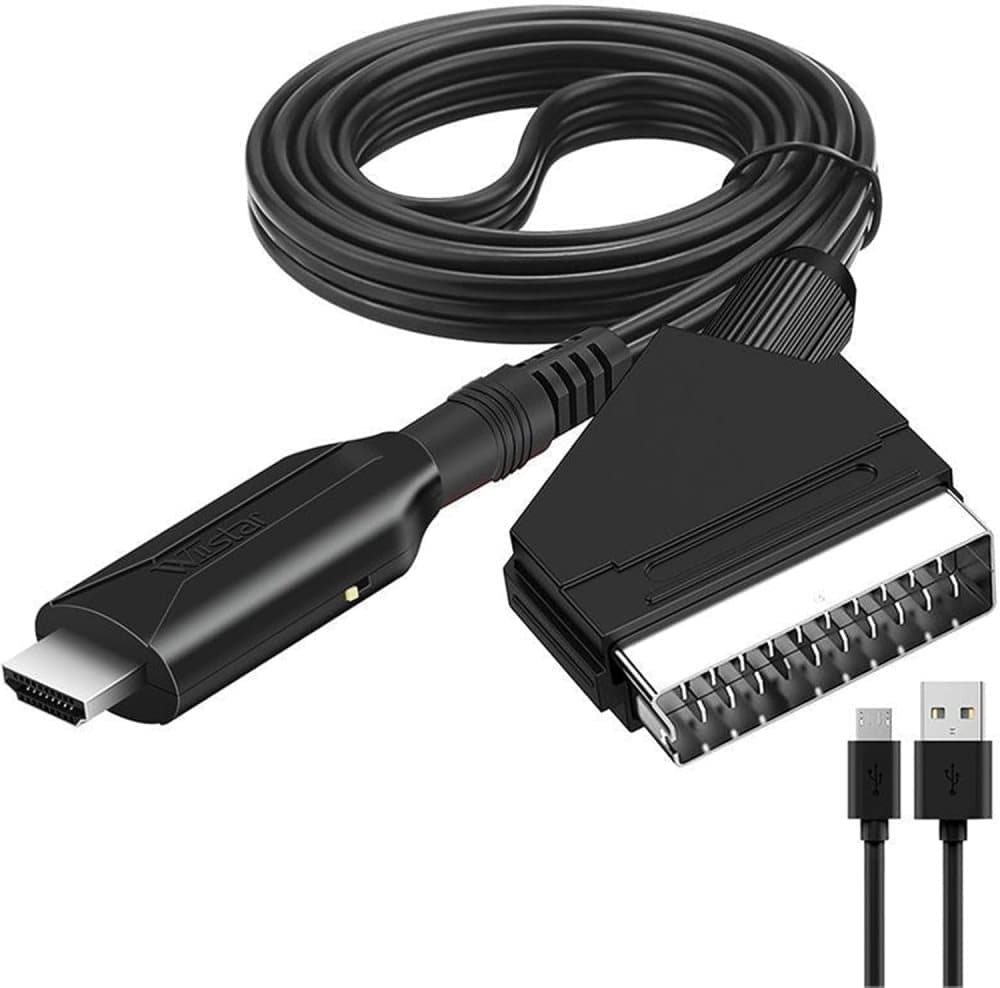 SCART to HDMI Converter 1080P, Wireless Adapter Plug & Play, Compatible with Home Theater TV Projector