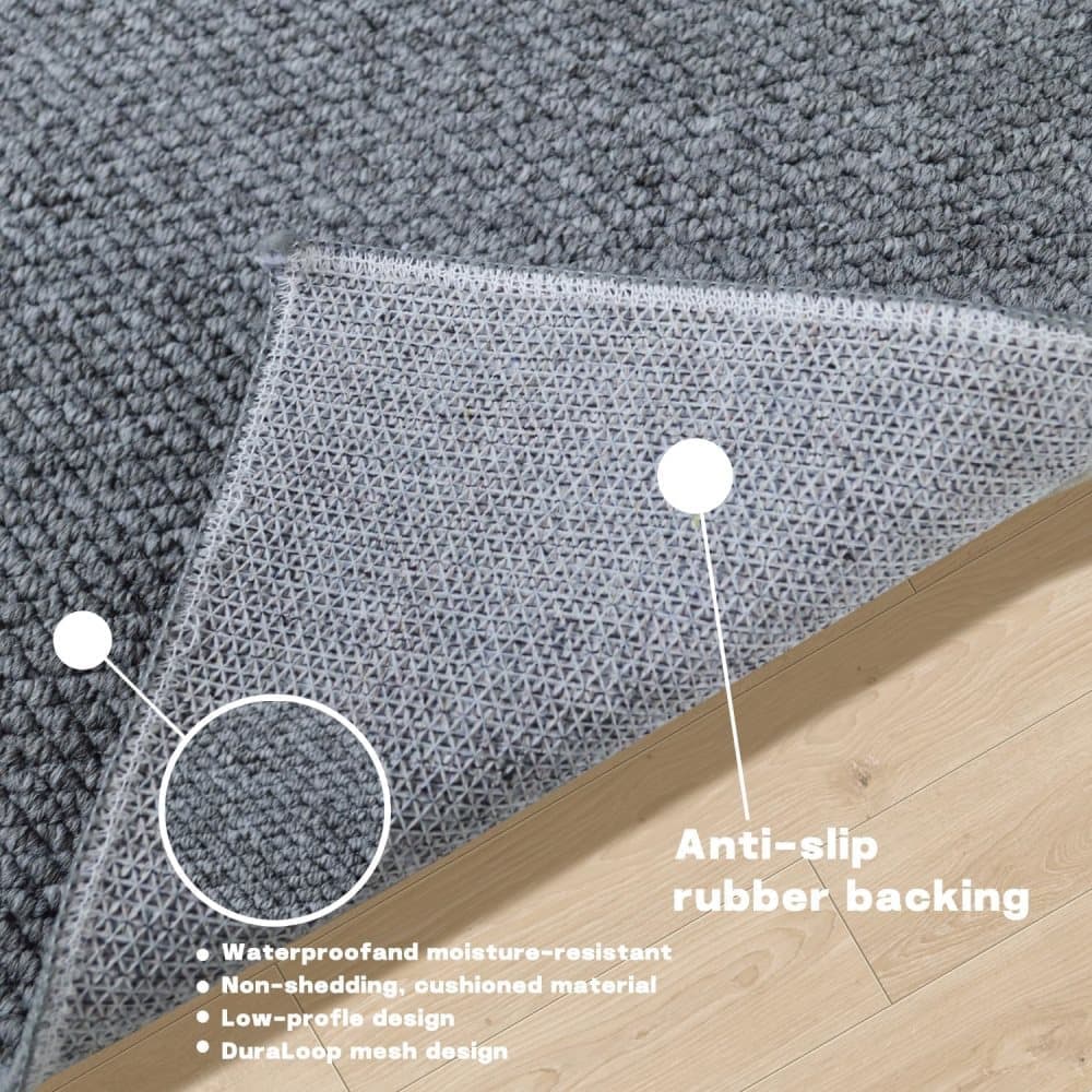 60x90cm Jute Doormat for Indoor Outdoor Use Non Slip Dust Resistant Quick Absorbing, Gray