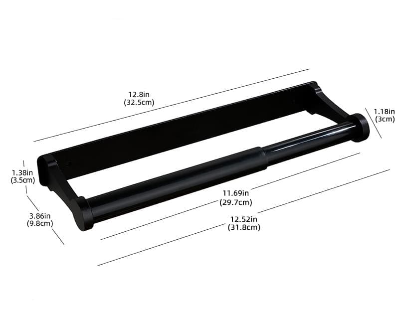 Aluminum Self-Adhesive Paper Towel Holder, No Drilling Required, Black, 32.5x9.8cm