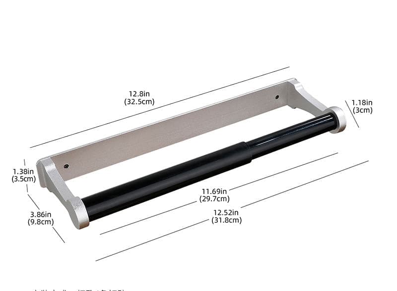 Aluminum Self-Adhesive Paper Towel Holder, No Drilling Required, Silver, 32.5x9.8cm