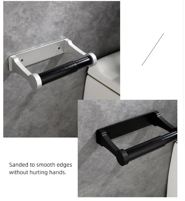 Self-Adhesive Paper Towel Holder for Kitchen and Bathroom, 16x9.8cm, Black