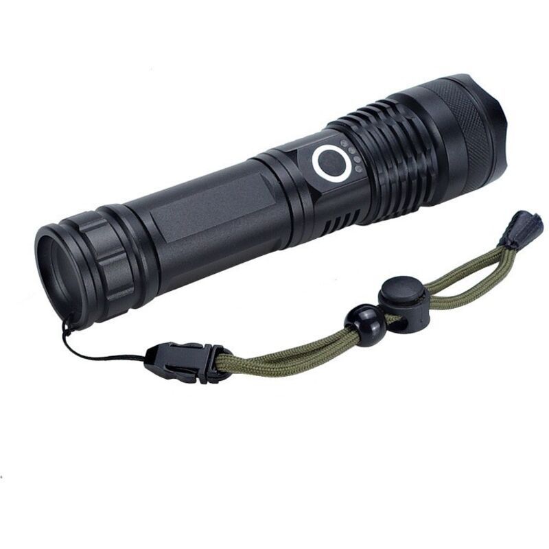 LED Flashlight, 5000 Lumens USB Rechargeable Tactical Torch, 5 Modes, Zoomable, Waterproof, 18650 Battery Included