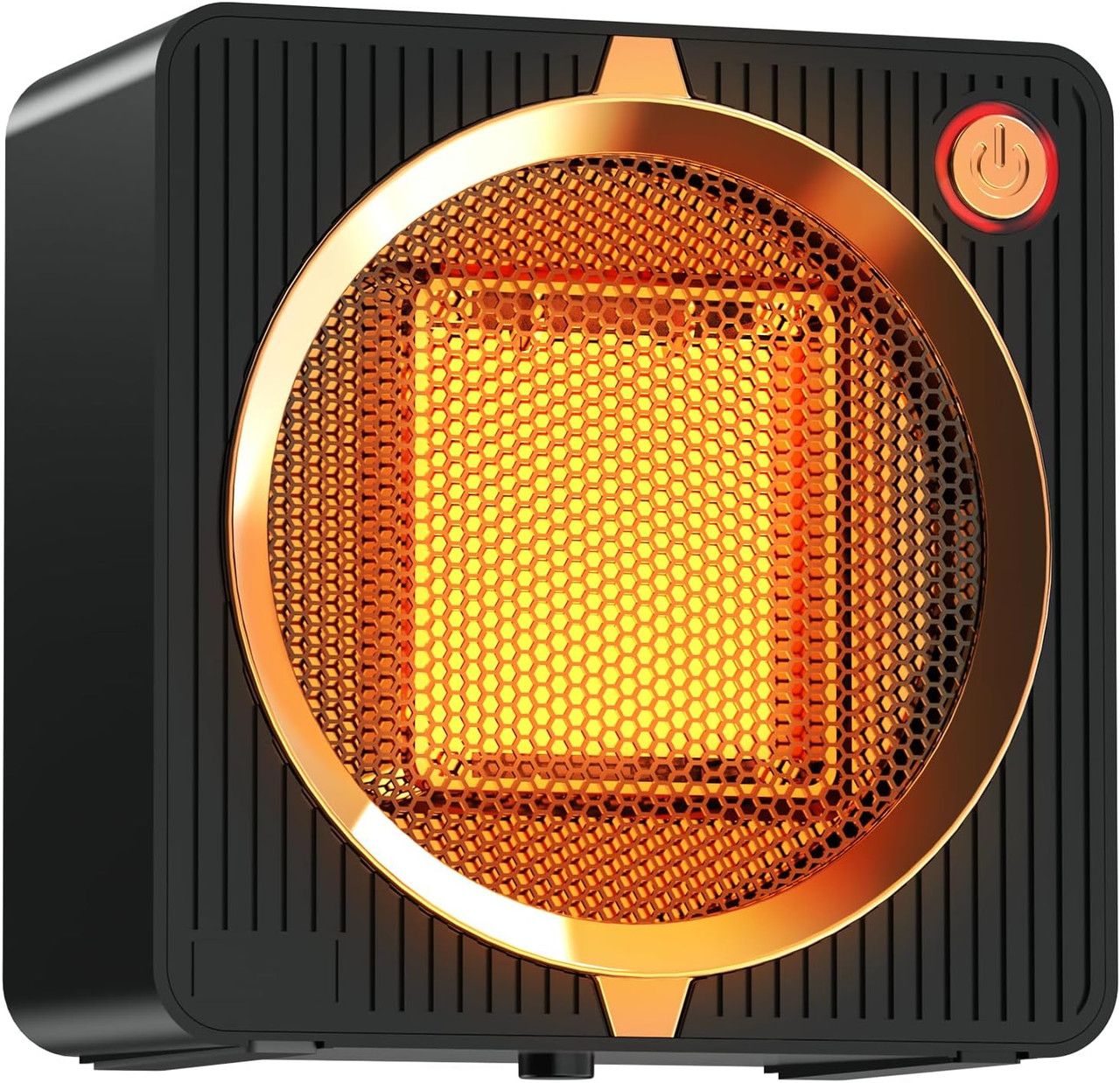 Portable Mini Space Heater, 500W PTC Ceramic Fast Heating Desktop Heater with Overheat & Tip-Over Protection, 180° Wide Angle Quiet Personal Heater for Office, Home, Bedroom - Black