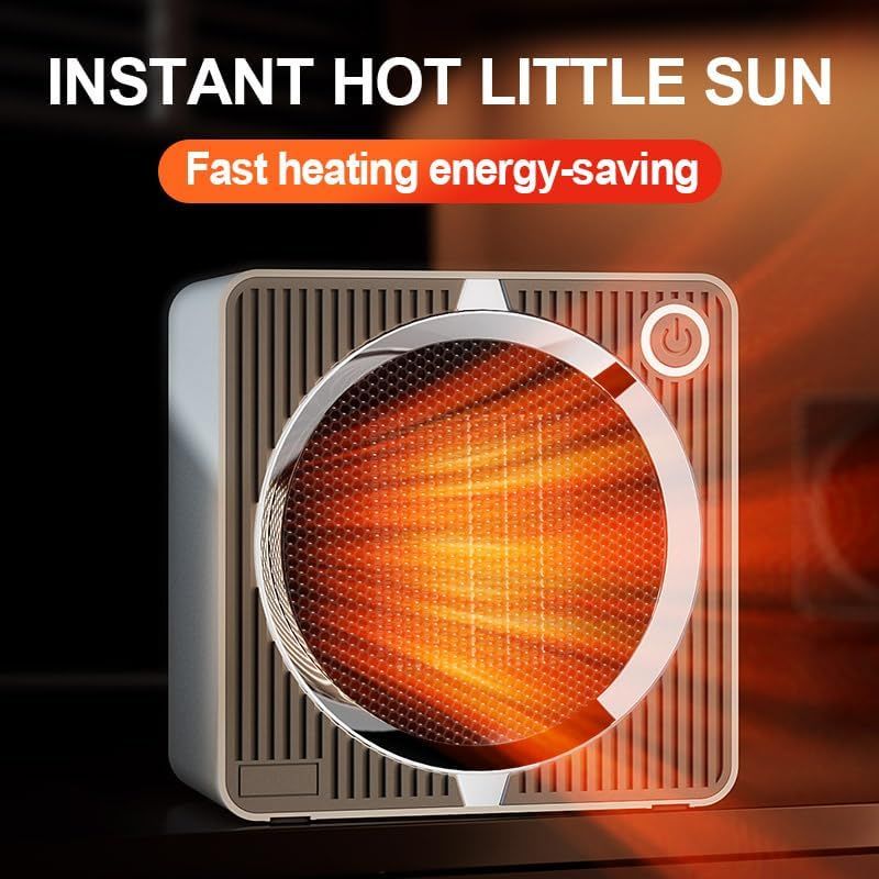 Portable Mini Space Heater, 500W PTC Ceramic Fast Heating Desktop Heater with Overheat & Tip-Over Protection, 180° Wide Angle Quiet Personal Heater for Office, Home, Bedroom - Black