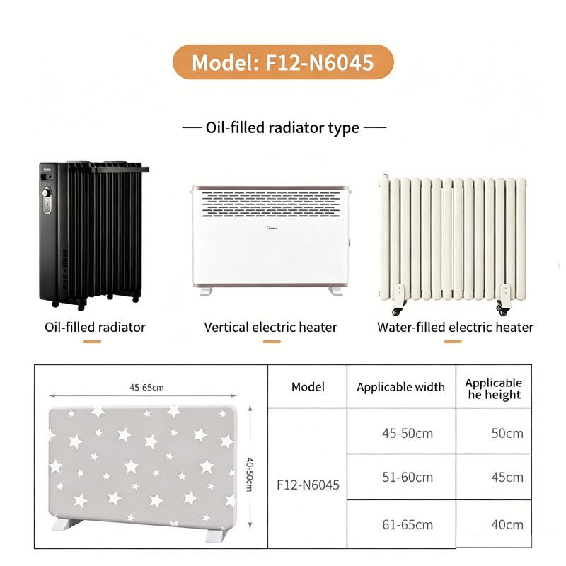 Heater Protective Cover Star Pattern for F12-N6045 Dustproof Washable