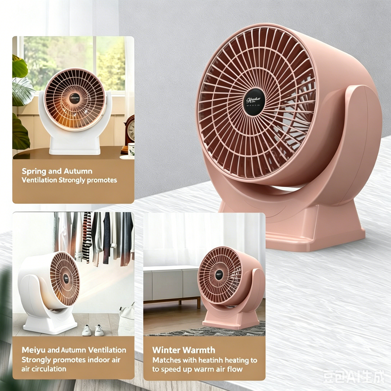 Desktop Warm Air Circulation Heater Quiet Adjustable Angle Space Heater