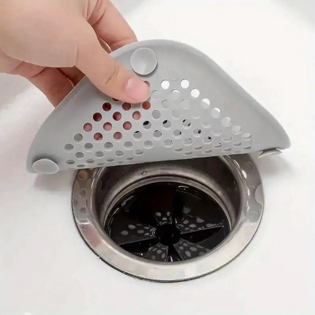 Luxury Shower Drain Mat with Suction Cups | Sink Filter | Drain Plug | Small Drain | Shower Tray | Hair Stopper | 14 CM Diameter | Silicone | White