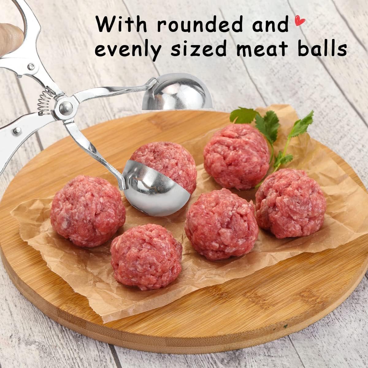 Meatball maker - Professional Meatball tongs - Portable Meatball maker - Multifunctional Meatball tongs - Meatball spoon - Meatball tongs - BBQ Tongs - Barbecue Tongs - for meatballs / Ice cream / rice balls - Stainless steel