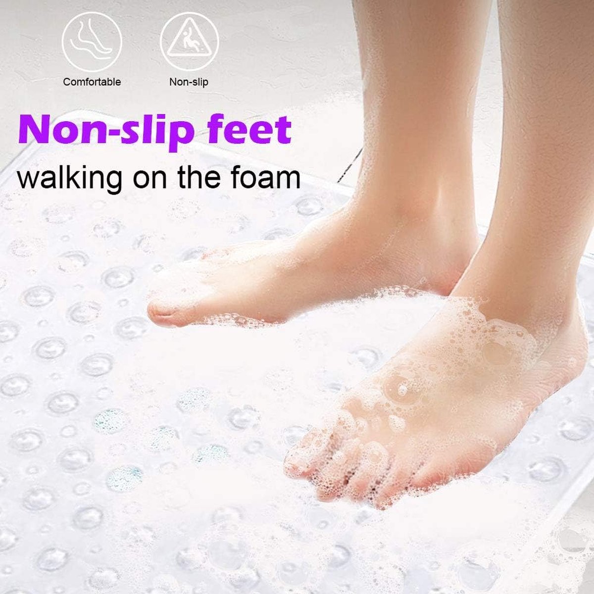 Non-Slip Shower Mat / Bath Mat Transparent With Suction Cups - 53 x 53 Cm - Non-Slip Shower Mat - Bathroom Mat - Anti-Slip Shower Cabin Mat - Mat for the Bath - Non-Slip for Shower - For In the Shower or Bath