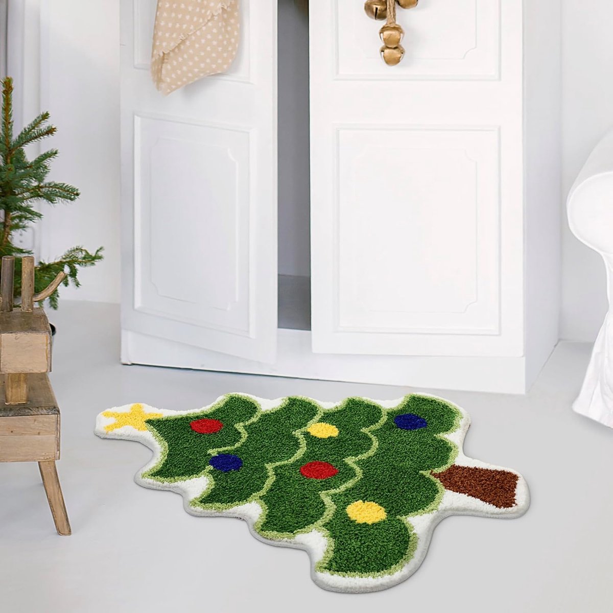 Carpet - 40*60 cm - Doormat - Christmas Bath Mat - Christmas Floor Mat - Christmas Tree Bath Mat - Absorbent Bath Mat - Non-Slip Shower Mat - Shower Mat - Bathroom Mat - Toilet Mat - Bedroom Floor Mat - Bedroom Carpet - Living Room Carpet - Home Decoratio