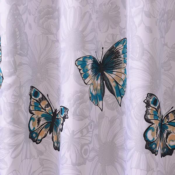 Shower Curtain 220x200cm Bathroom Curtain with Hooks Mildew Resistant