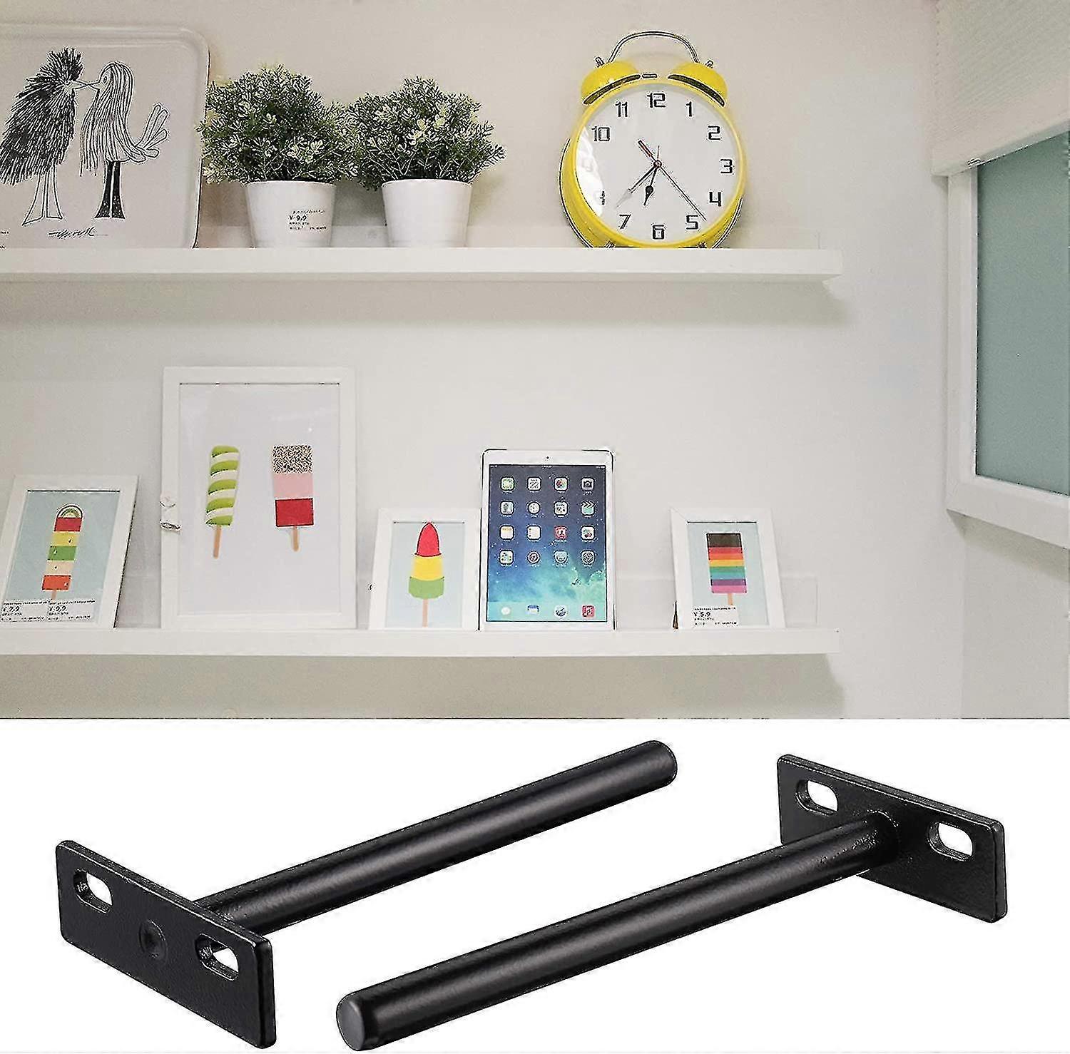 Heavy Duty Invisible Floating Shelf Bracket 4 pcs, Metal Hidden Bracket Compatible with Wood