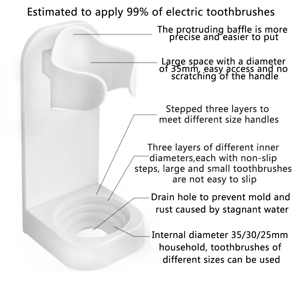 Electric Toothbrush Holder Wall Mounted Stand 4-Pack Compatible with Oral-B