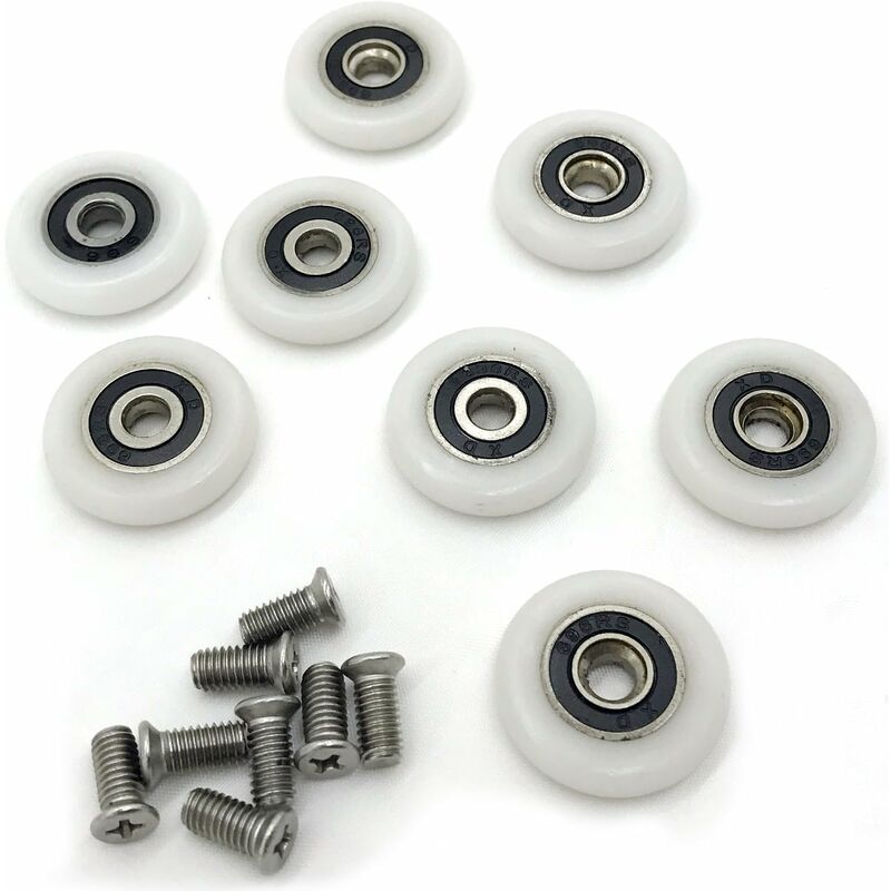 23mm Diameter Replacement Shower Door Roller Wheels Set of 8