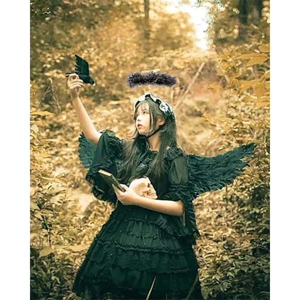 Halloween Devil Feather Wings for Kids Black Costume Accessories