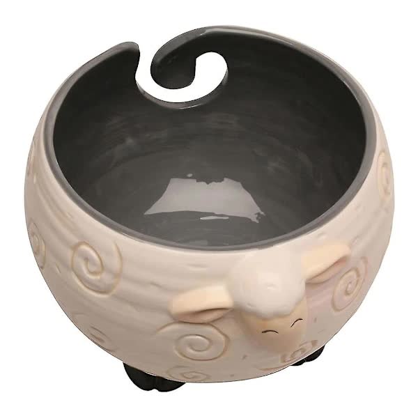 Ceramic Yarn Bowl for Knitting Holds Yarn Ball 15cm x 11cm