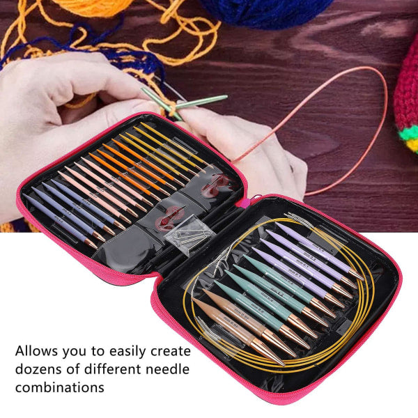 13 pairs of interchangeable needles, circular needles with 2.75 mm–10 mm