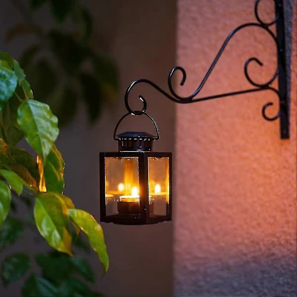 Black Lantern Set 6 Pack LED Candle Decorative Indoor Outdoor Hanging Decor