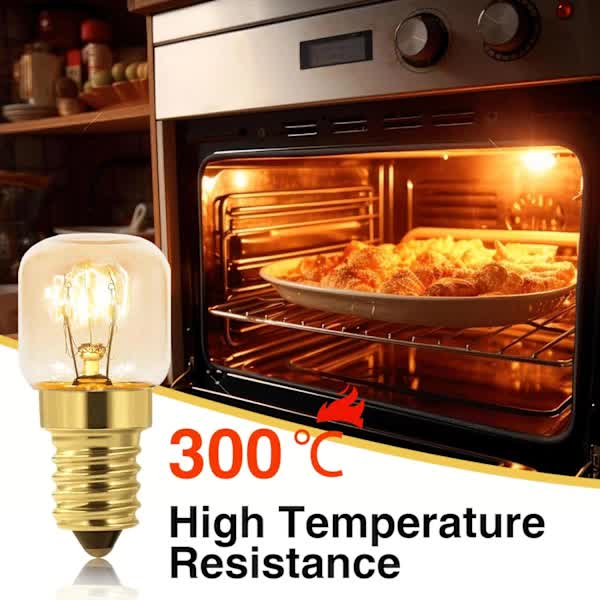 Dimmable E14 Oven Light Bulb Edison E14 T22 2700K Warm White 10-Pack for 220V Ovens 300°C Resistant 160LM